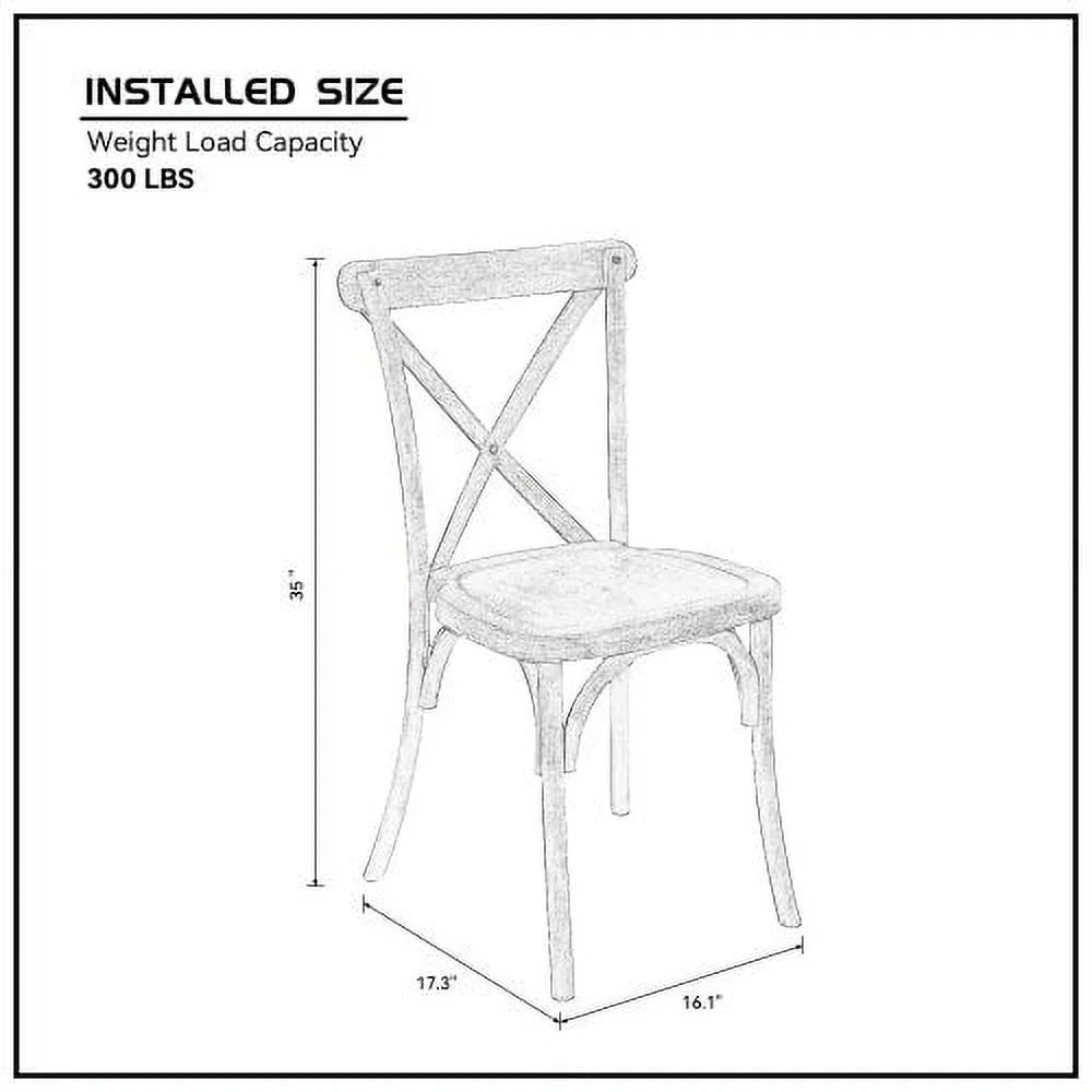 4-Pack Natural Resin X-Back Chair D1043