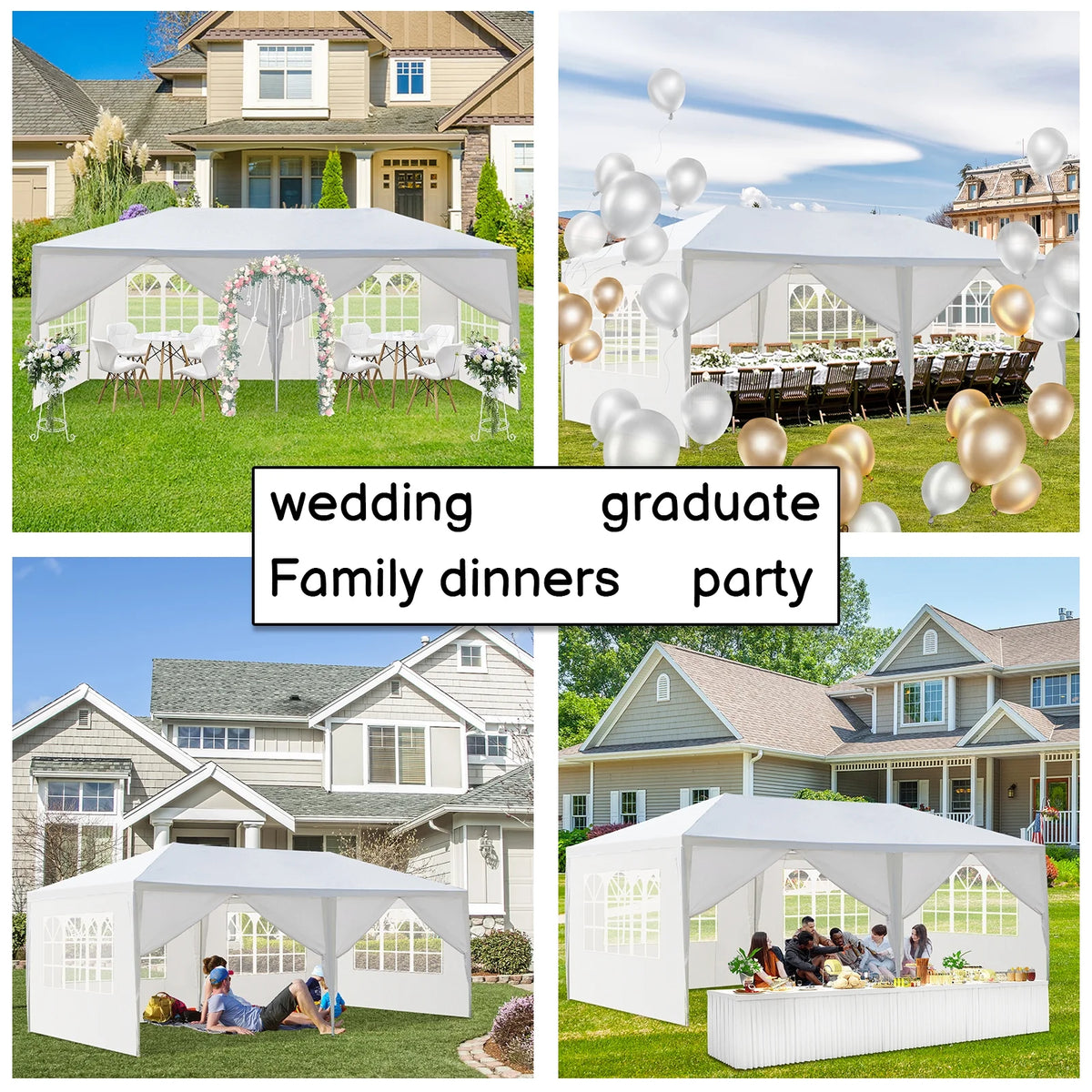 10'x 20' Party Tent Canopy with 6 Sidewalls G82972