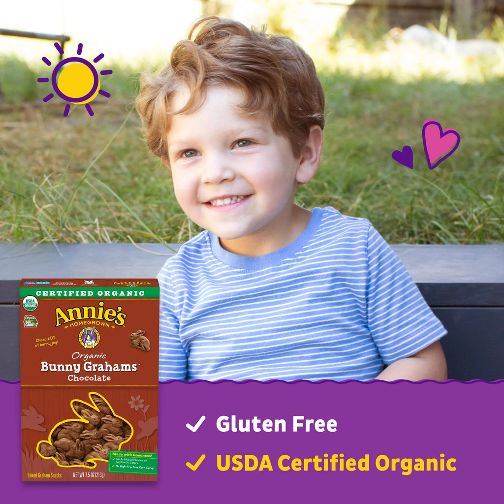 Organic Chocolate Bunny Graham Snacks, 7.5 oz. Box (Pack of 12) D711417
