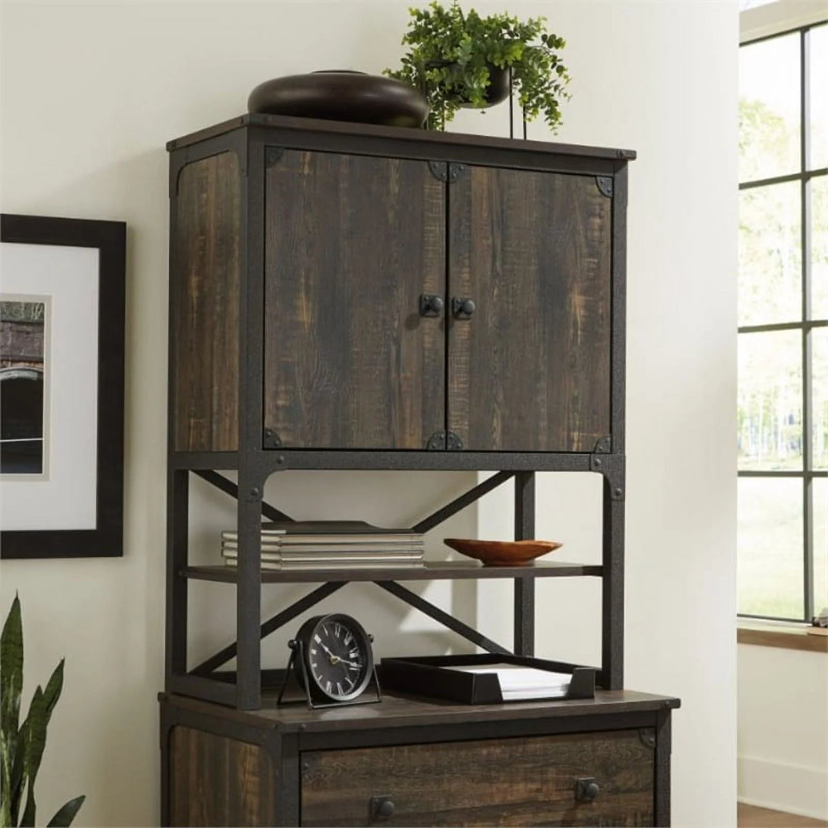 2-Piece Lateral File and Library Hutch Set A196417