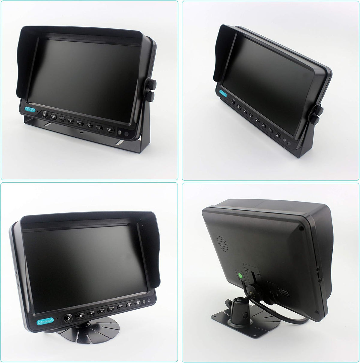 9 inch Quad Split Screen Backup Camera System for Truck Trailer RV Van Caravan Camper B5947