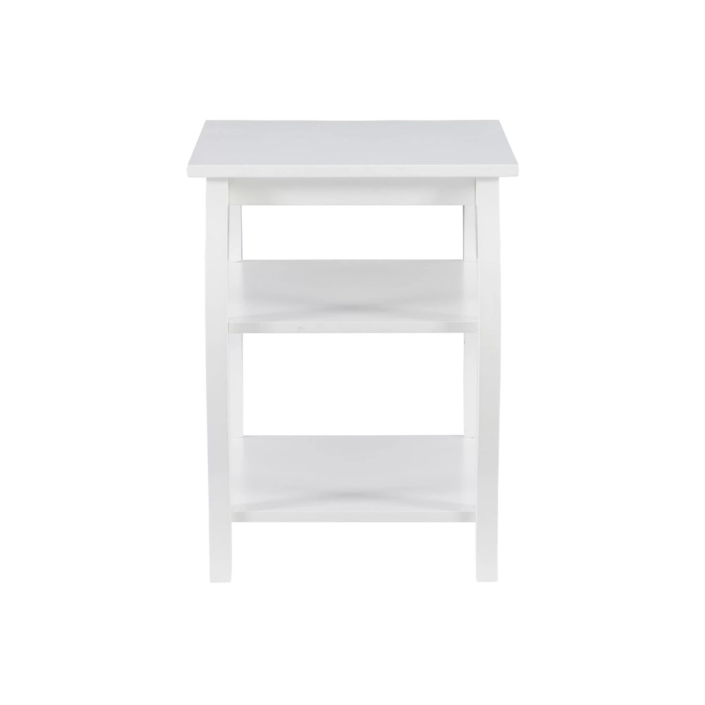 White 2 Shelf Indoor Accent Side Table D299416
