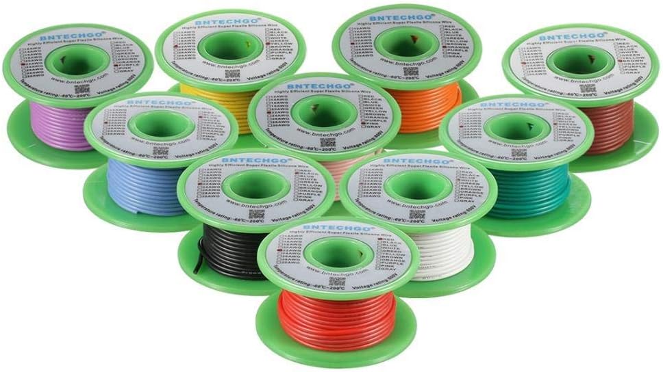 16 Gauge Silicone Wire Kit 10 Color 25 ft Flexible 16 AWG Stranded Tinned Copper Wire Pack of 2 X6656