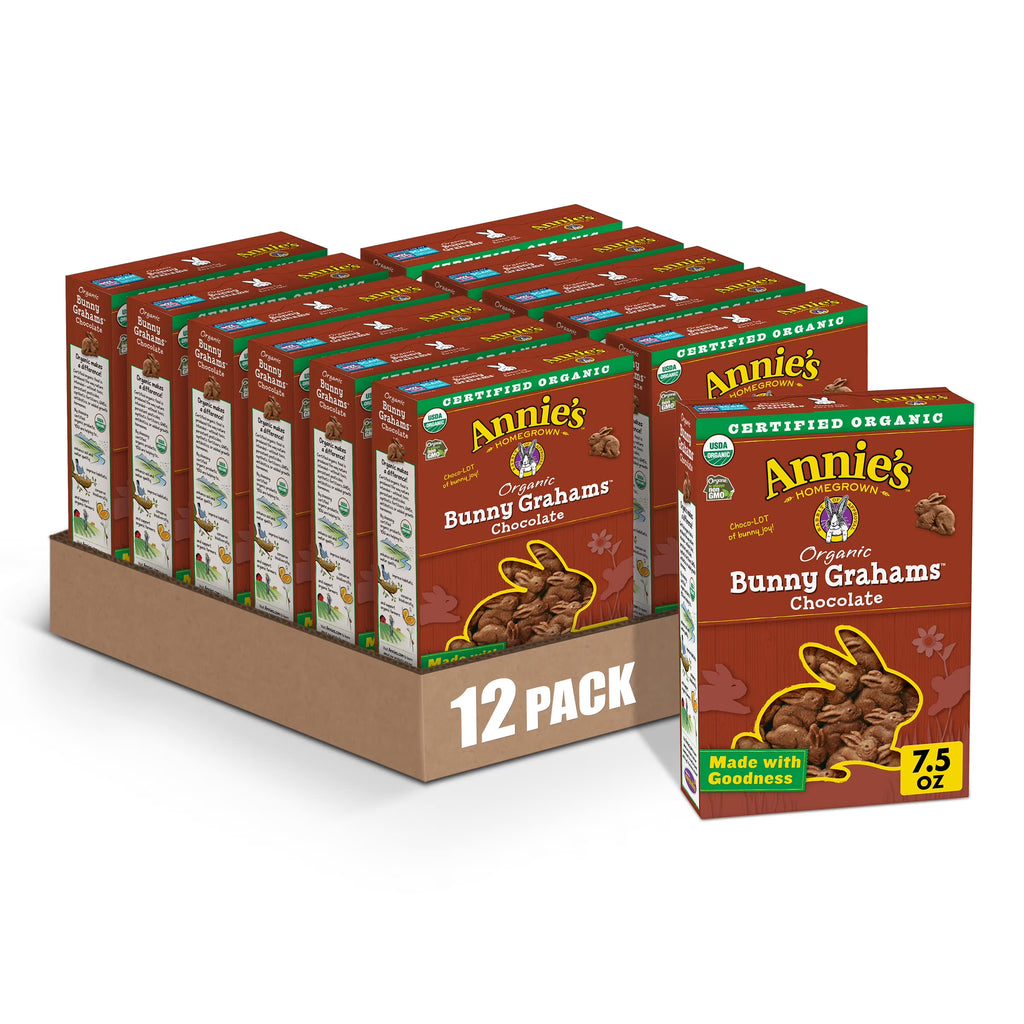 Organic Chocolate Bunny Graham Snacks, 7.5 oz. Box (Pack of 12) D711417