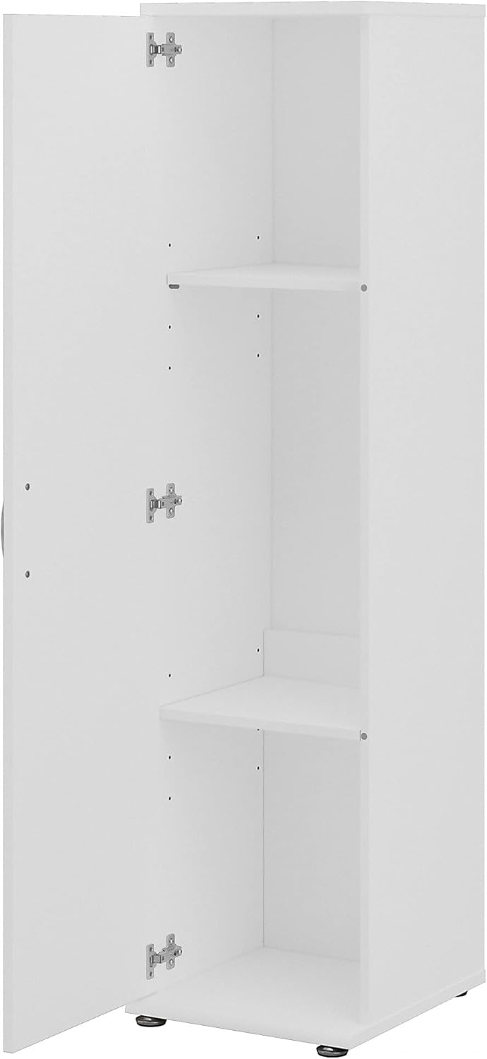 White Storage Cabinet with Door and Shelves G41745