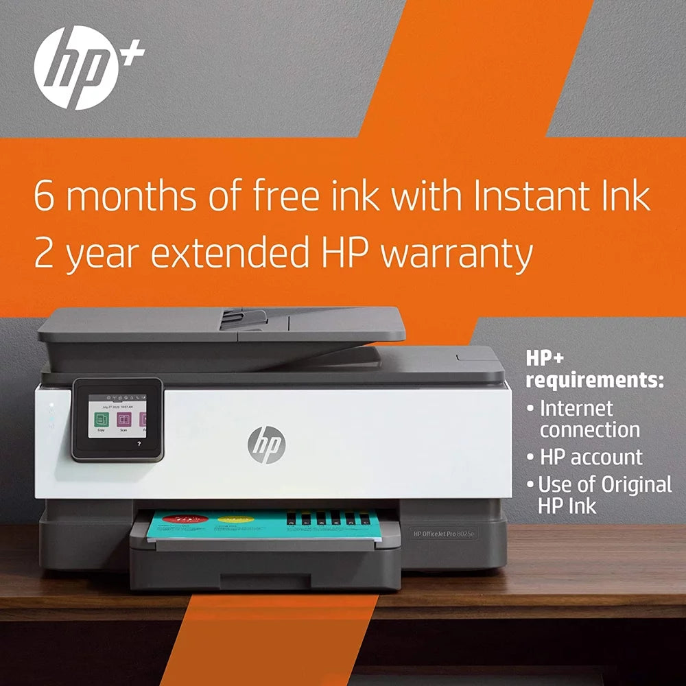 HP OfficeJet Pro 8025e All-in-One Wireless Smart Color Printer Print Scan Copy Fax A9610