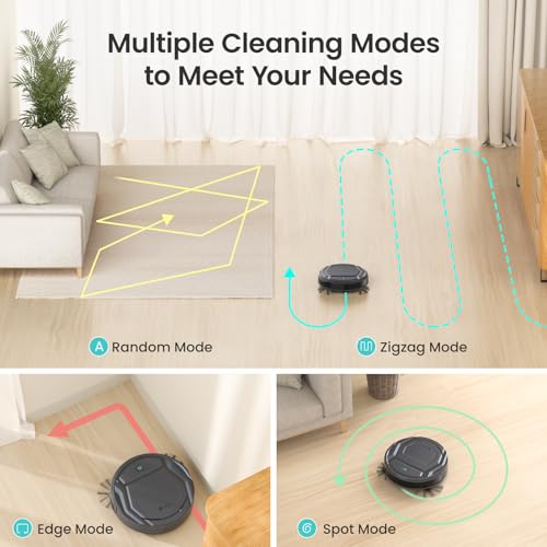 Black Robot Vacuum Cleaner, 2200Pa Suction, 120 Min Self-Charging D852672