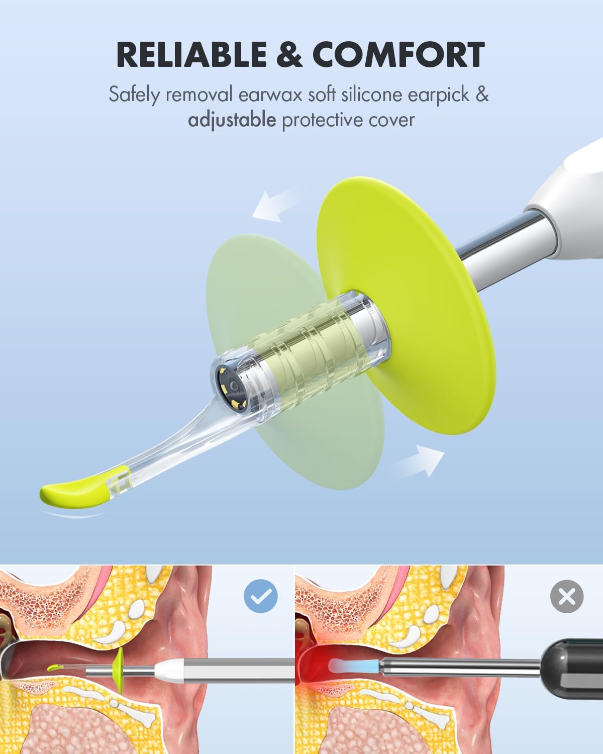 HD Ultra Clear View Ear Wax Removal Tool Otoscope with Ear Spoon H2310