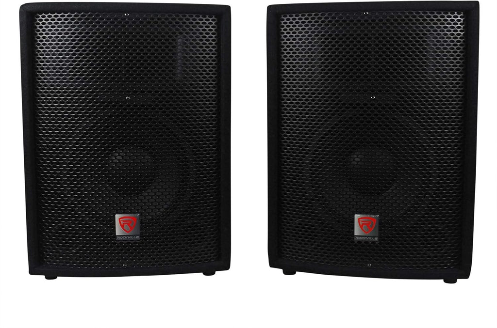 PA System Mixer/Amp with 10" Speakers, Stands, Mics, Bluetooth C14992