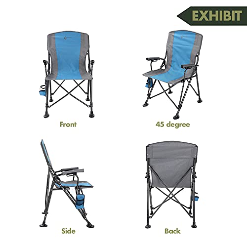 Tan & Gray Heavy-Duty Folding Camping Quad Chair with Cup Holder X594