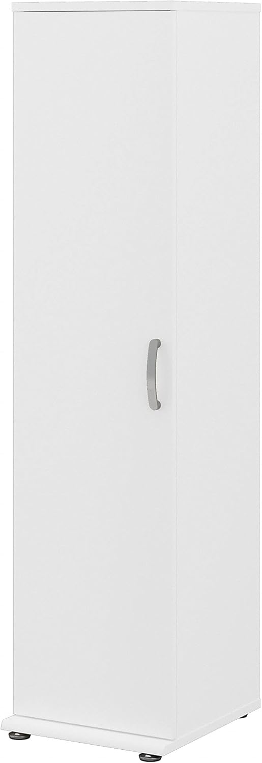 White Storage Cabinet with Door and Shelves G41745