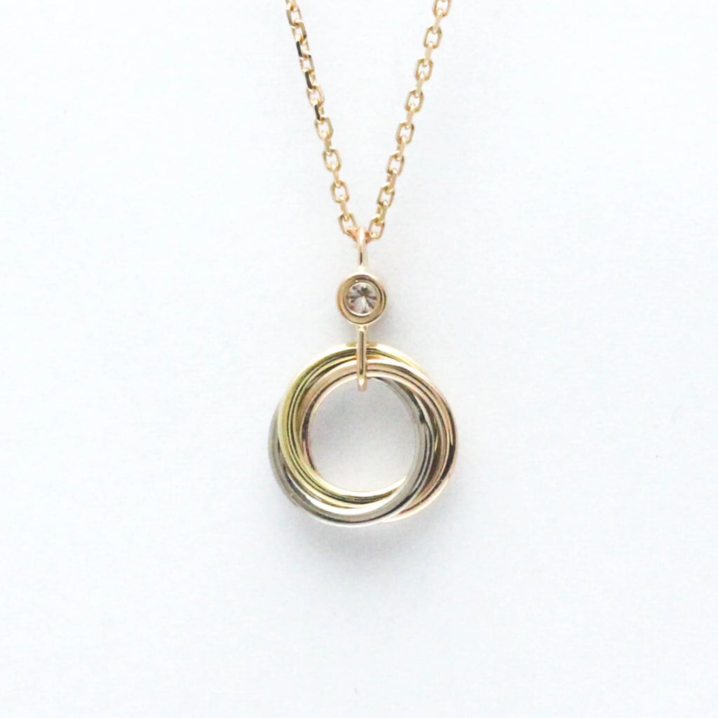 18K Pink Gold, White Gold, Yellow Gold Diamond Pendant Necklace B75535