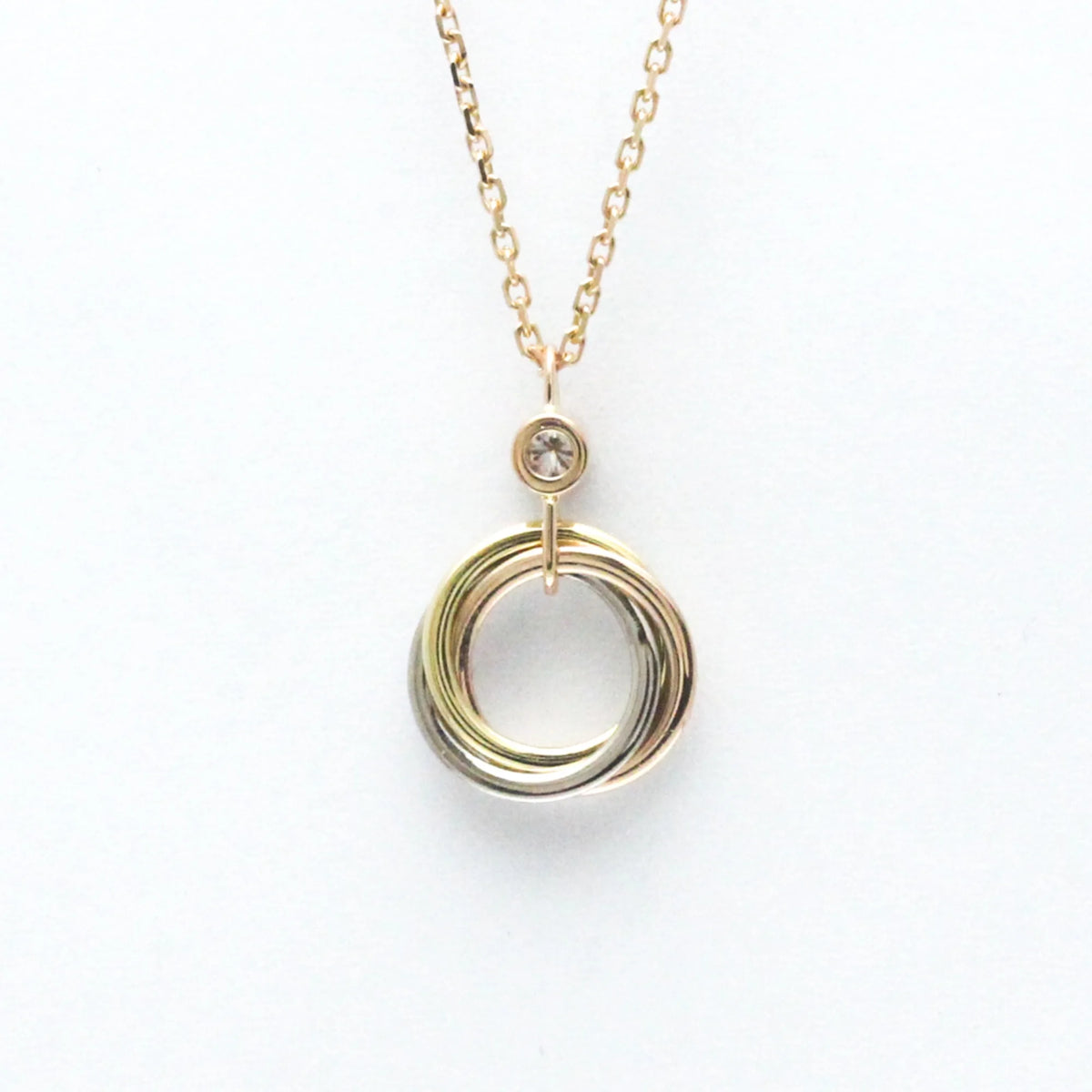 18K Pink Gold, White Gold, Yellow Gold Diamond Pendant Necklace B75535