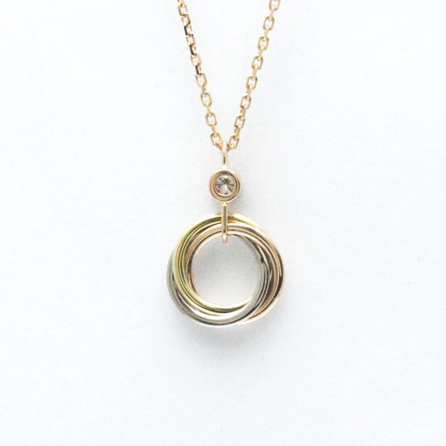 18K Pink Gold, White Gold, Yellow Gold Diamond Pendant Necklace B75535