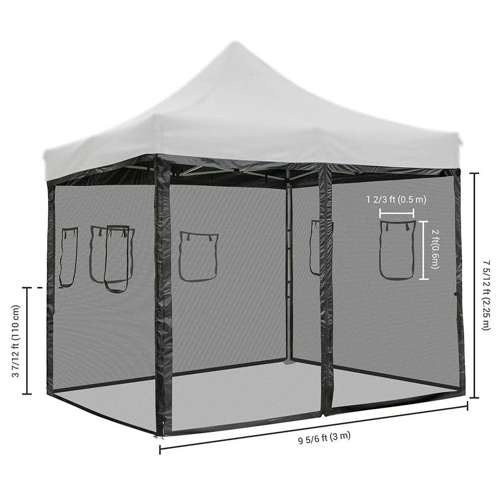 4 Pcs Pop Up 10 ft Canopy Tent Mesh Side Wall B835