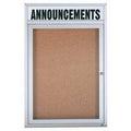 Illuminated Enclosed Wall Mounted Bulletin Board, 36x22 H x 24x22 W, One Door, Clear Satin Frame X1912