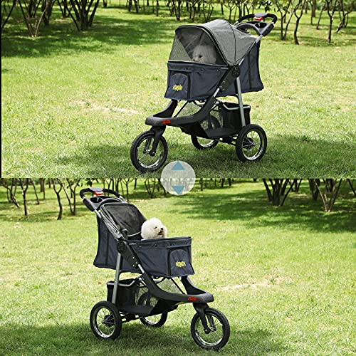 Heavy Duty Foldable Dog Stroller Black Red N9048