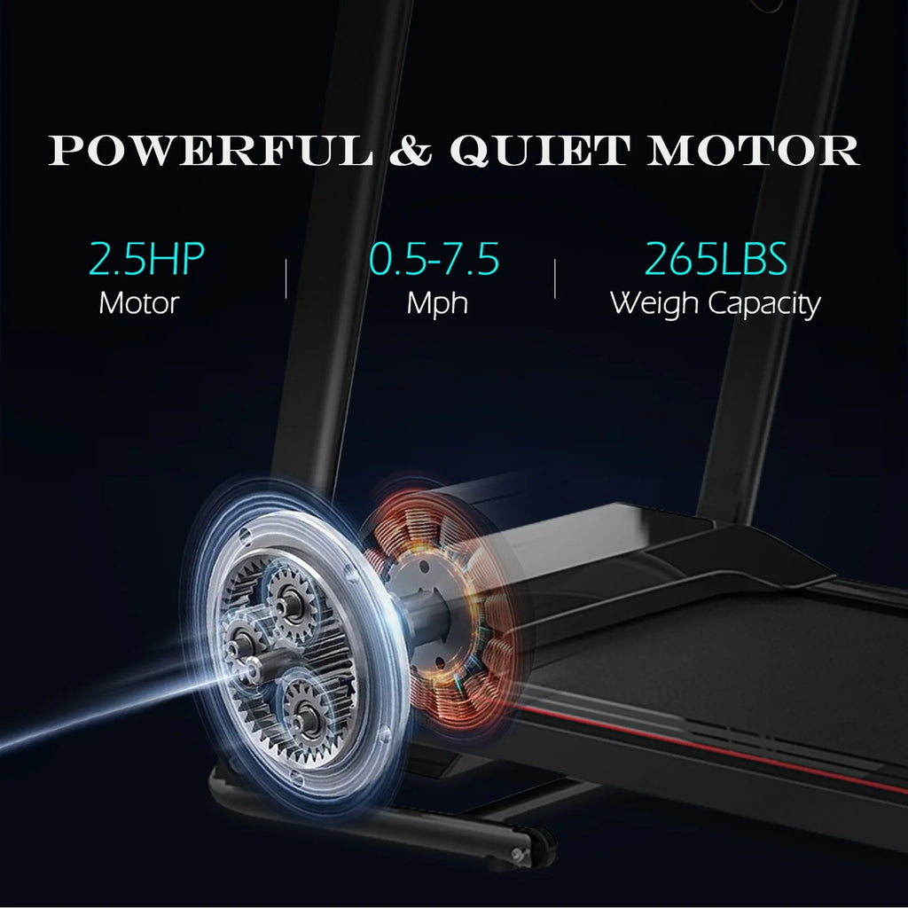 Folding Treadmill 2.5HP 220lb Weight Capacity G82548