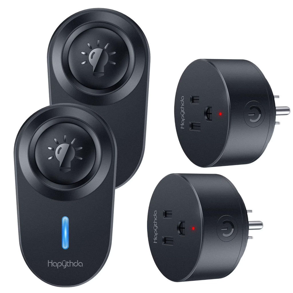 Black Wireless Remote Control Electrical Outlet Switch, 15A/1500W L739