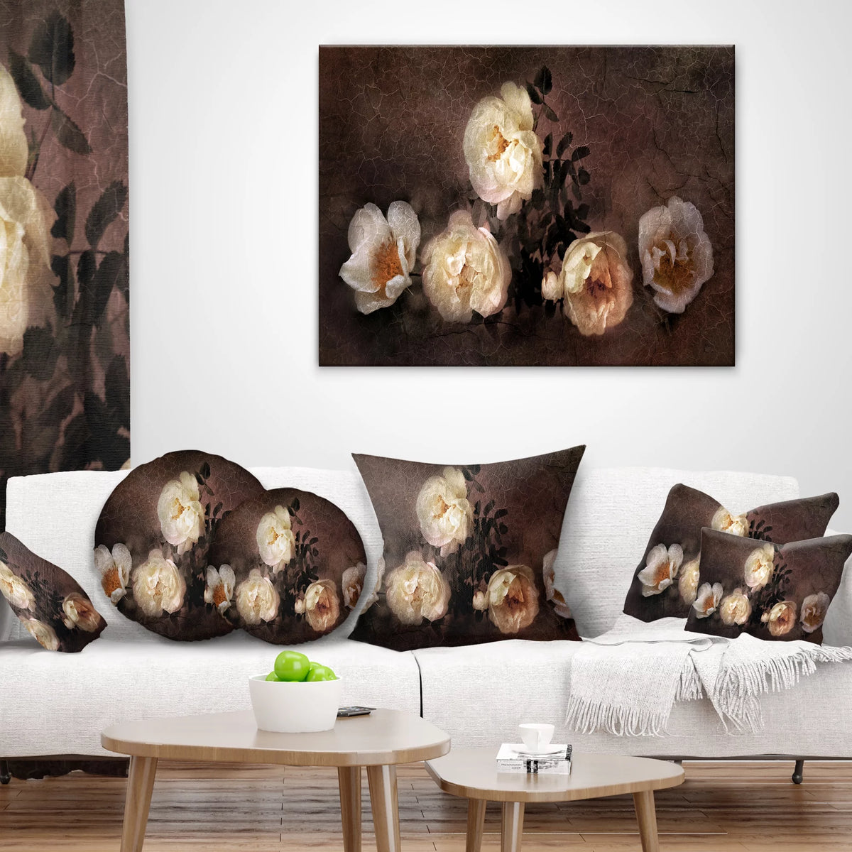 Floral Throw Pillow 16x16 O3423