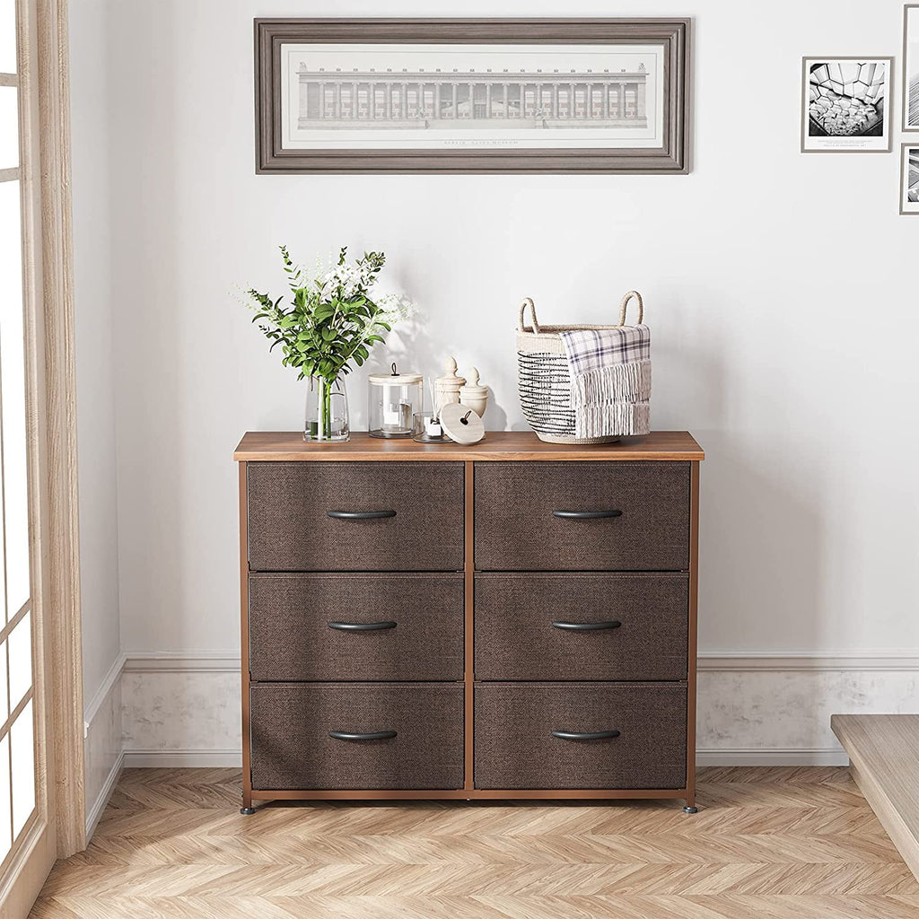 Black Grey 6 Drawer Dresser Q29162