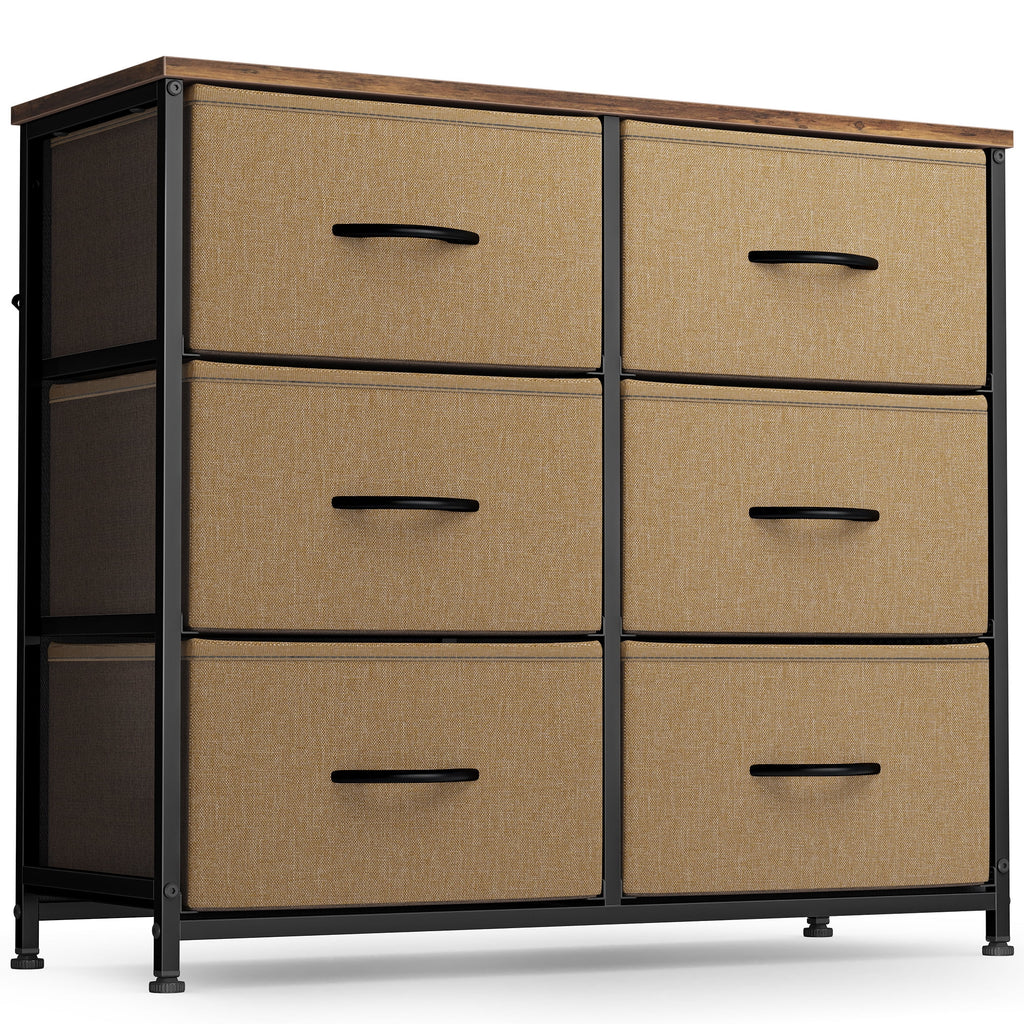 Black Grey 6 Drawer Dresser Q29162