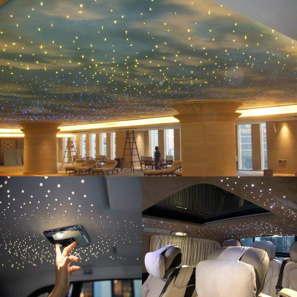 Fiber Optic Light Kit 20W RGBW Dual-Head Star Ceiling Light with 620pcs Mixed Fiber Optic Strands F195602