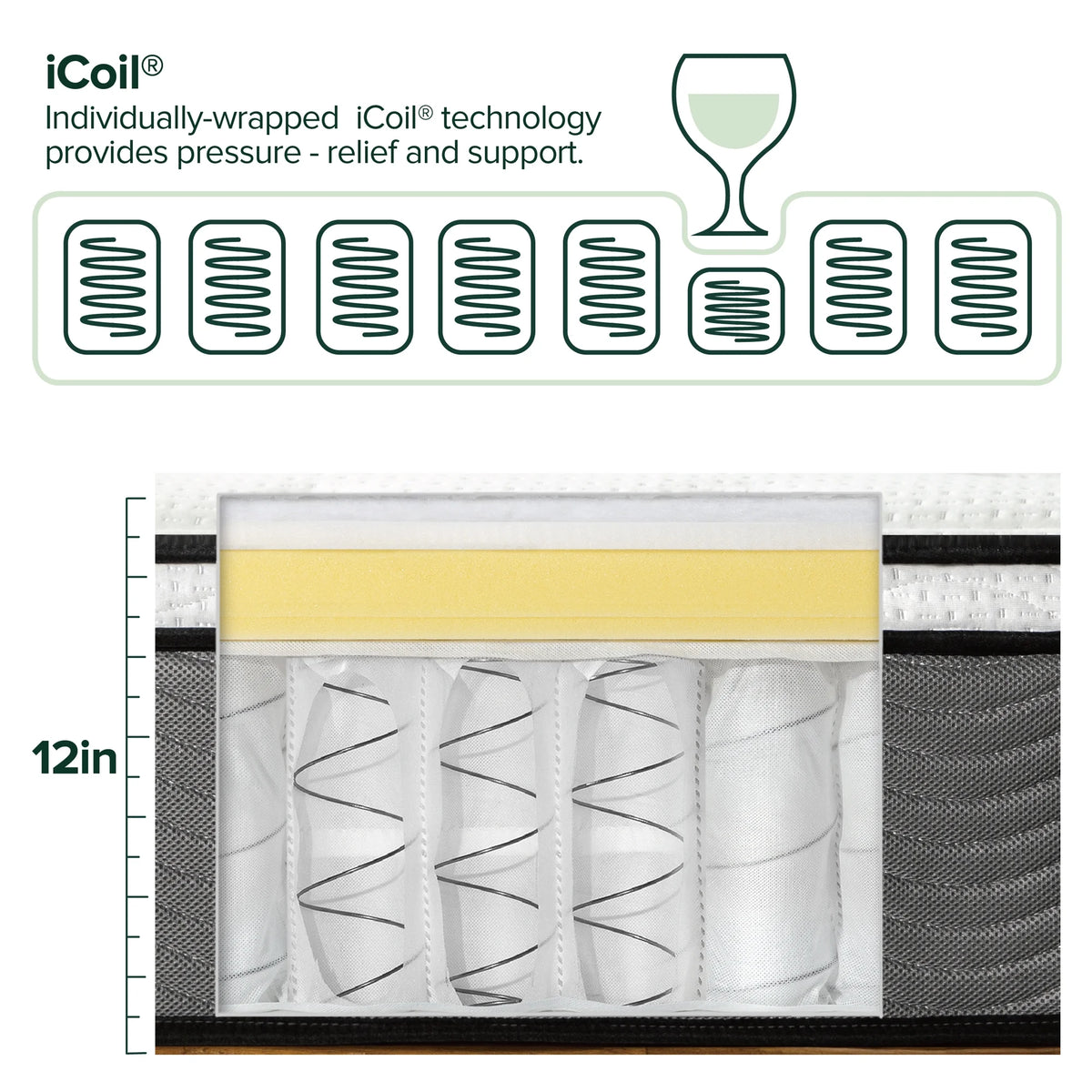 12" Hybrid Mattress, Queen U954