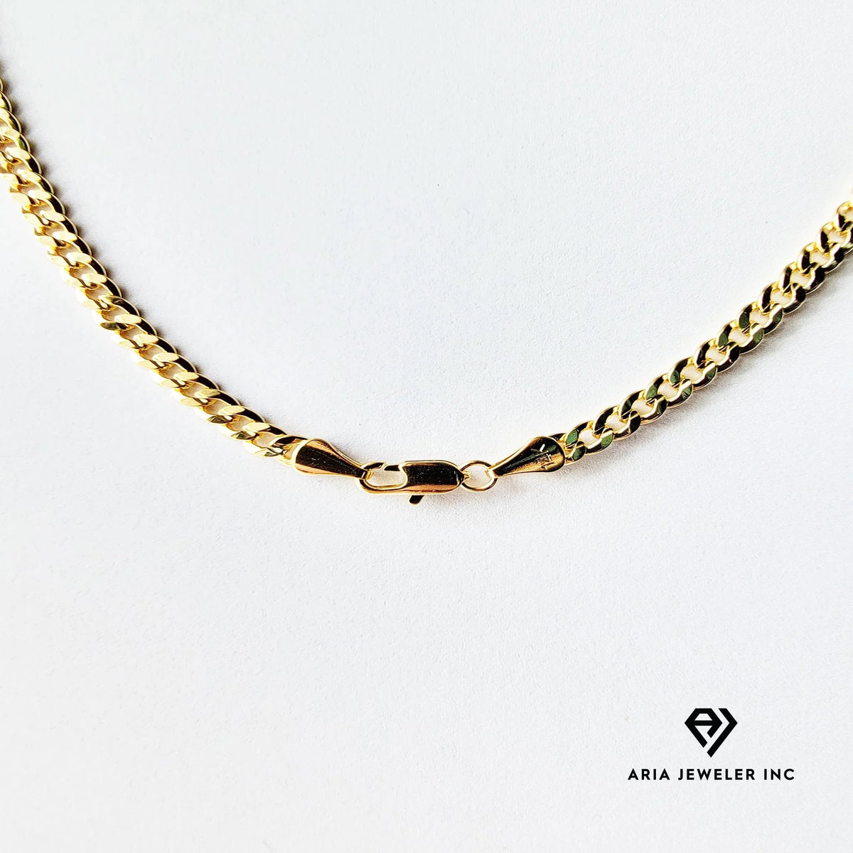 14k Bonded Gold Necklace with Red Rose Cross Pendant, 14K Cuban Chain Necklace U2956