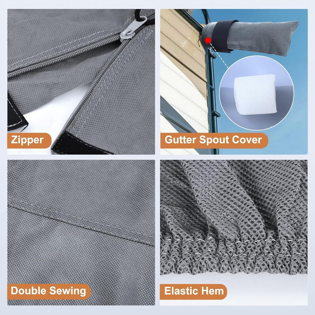 6 Layers Top 5th Wheel RV Cover Anti-UV Camper Cover Breathable Rip-Stop with 2Pcs Extra Straps & Gutter Spout Covers R813