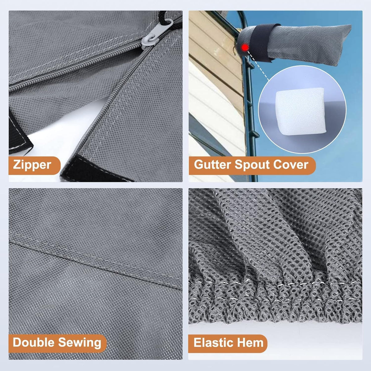 6 Layers Top 5th Wheel RV Cover Anti-UV Camper Cover Breathable Rip-Stop with 2Pcs Extra Straps & Gutter Spout Covers R813