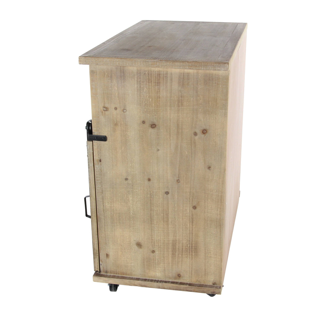Rustic Fir Wood Storage Cabinet X932286