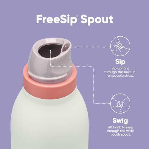 24-oz Insulated Stainless Steel Water Bottle with Straw O816