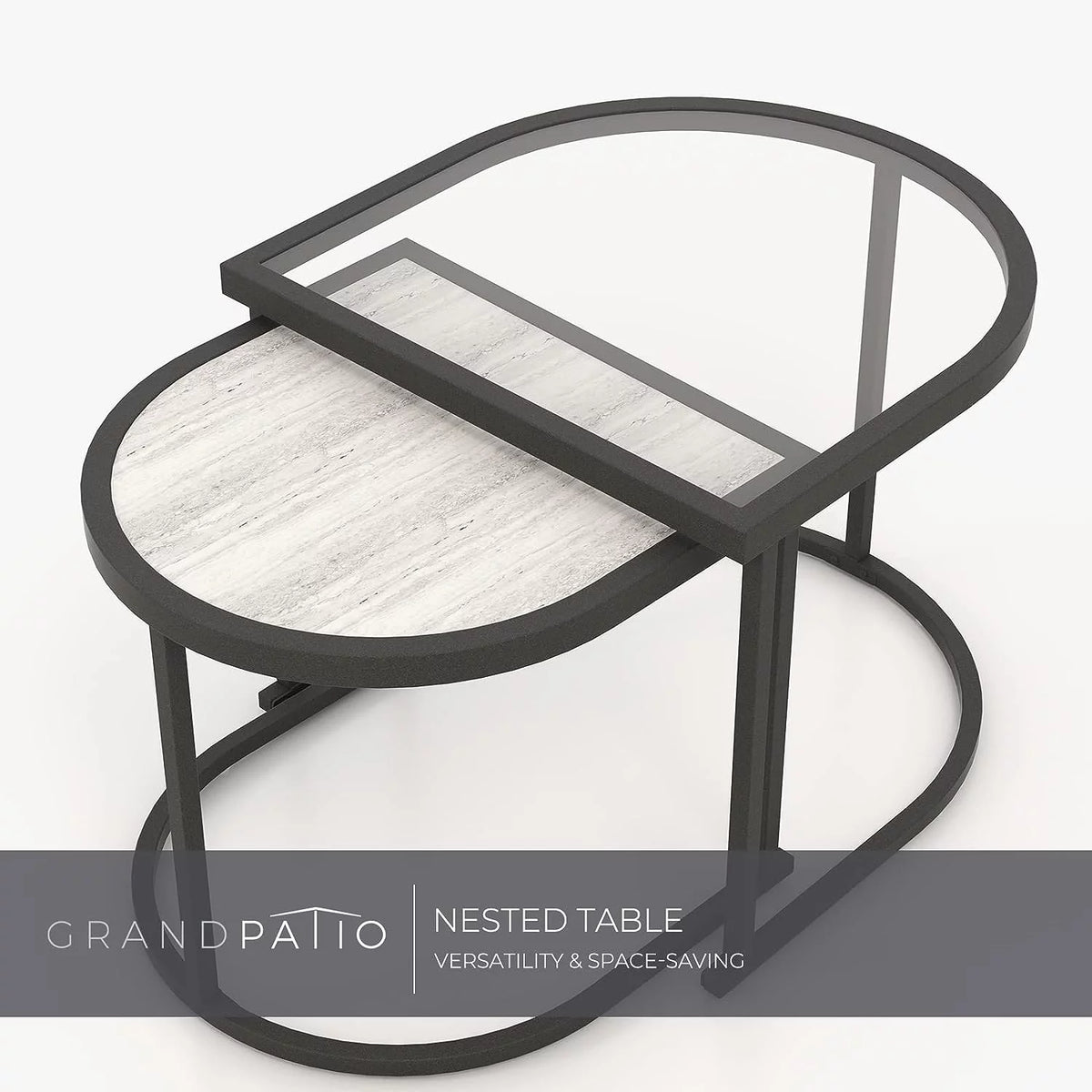5-Piece Woven Wicker Outdoor Conversation Set with Cushions and Nested Table C137