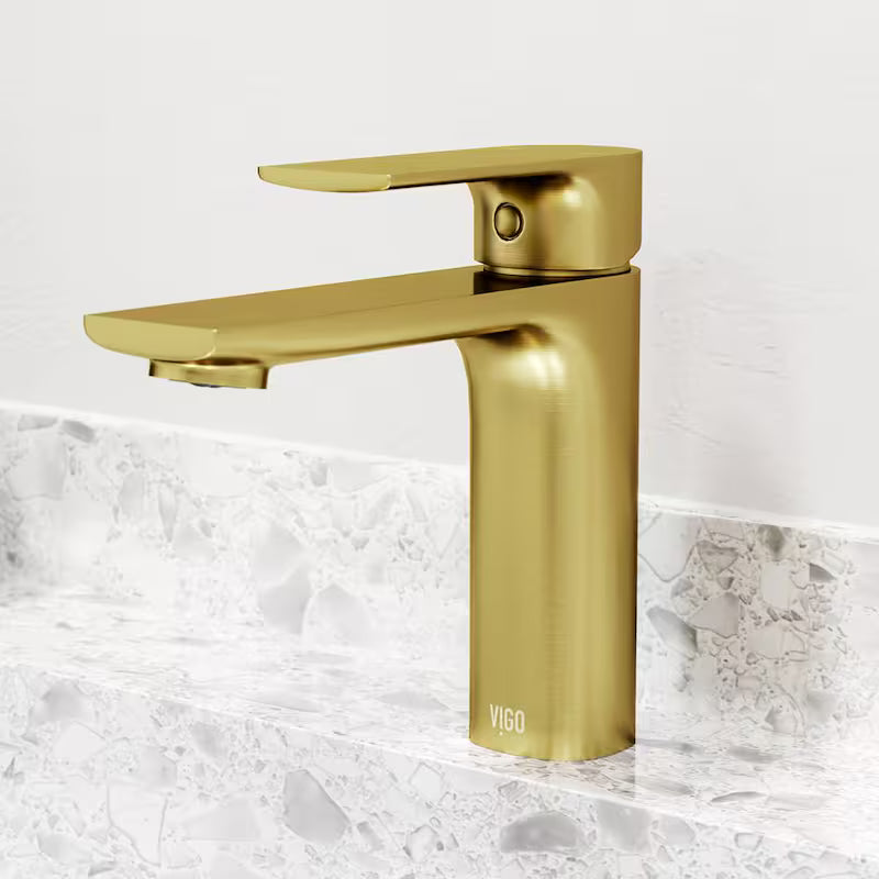 Single Handle Single-Hole Bathroom Faucet Matte Brushed Gold G276910