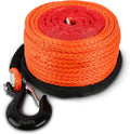 Synthetic Winch Rope with Hook and Sleeve Protection, Orange O223962