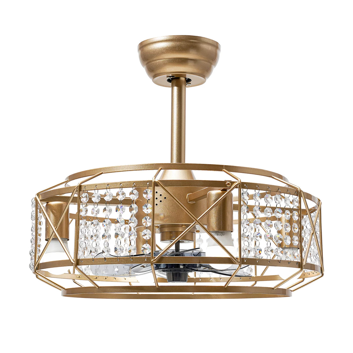 20" Crystal 4 Lights Ceiling Fan L474