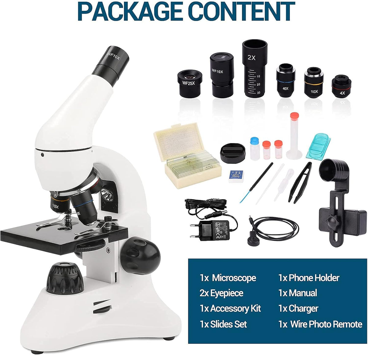 40X-2000X Compound Microscope with LED Light V327761