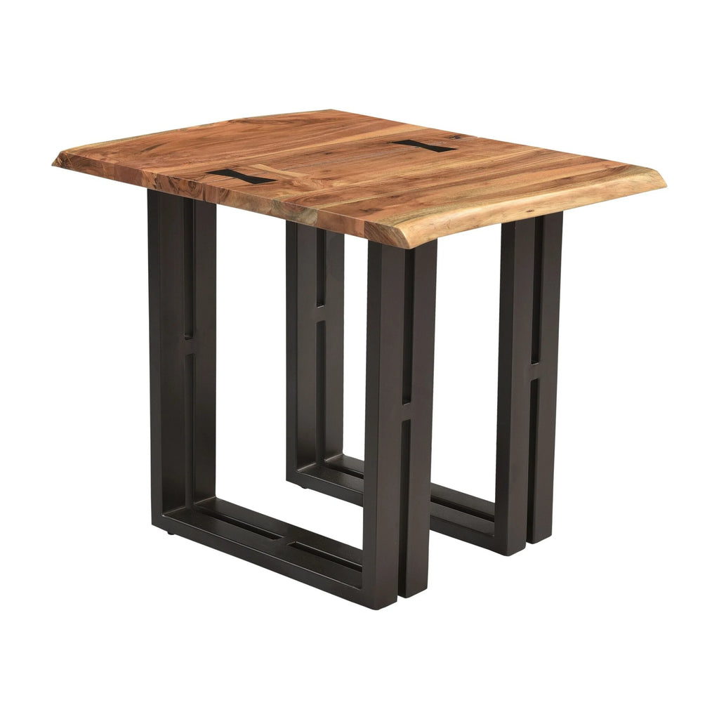 Acacia & Steel End Table T4516