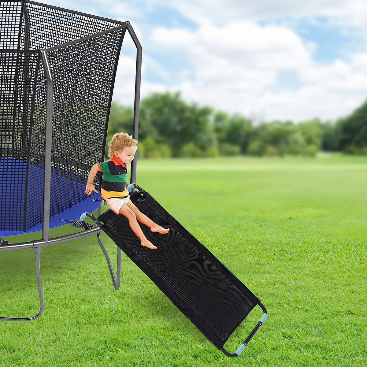 Kids Trampoline with Slide and Ladder 165lbs Capacity G931371