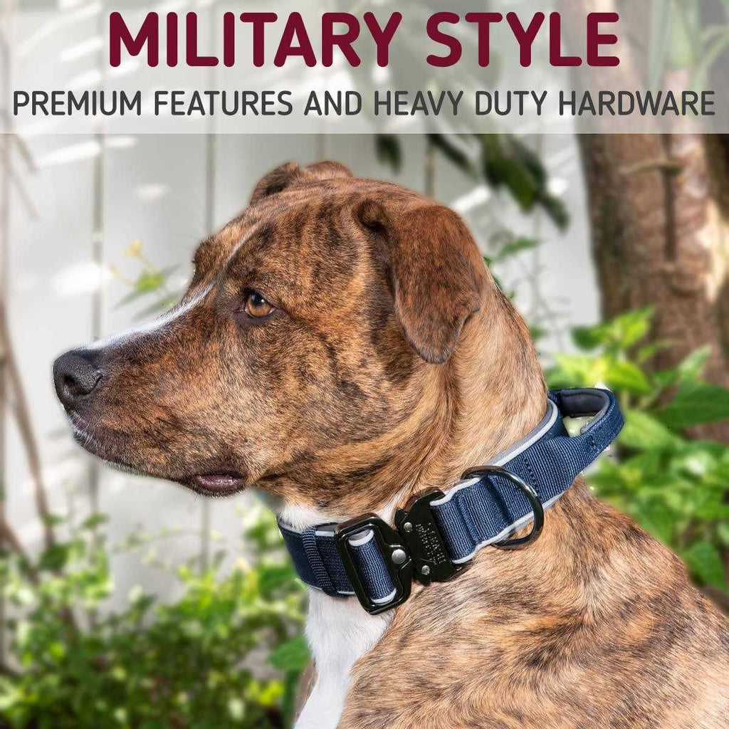 Heavy-Duty Adjustable Tactical Dog Collar with Handle D722623