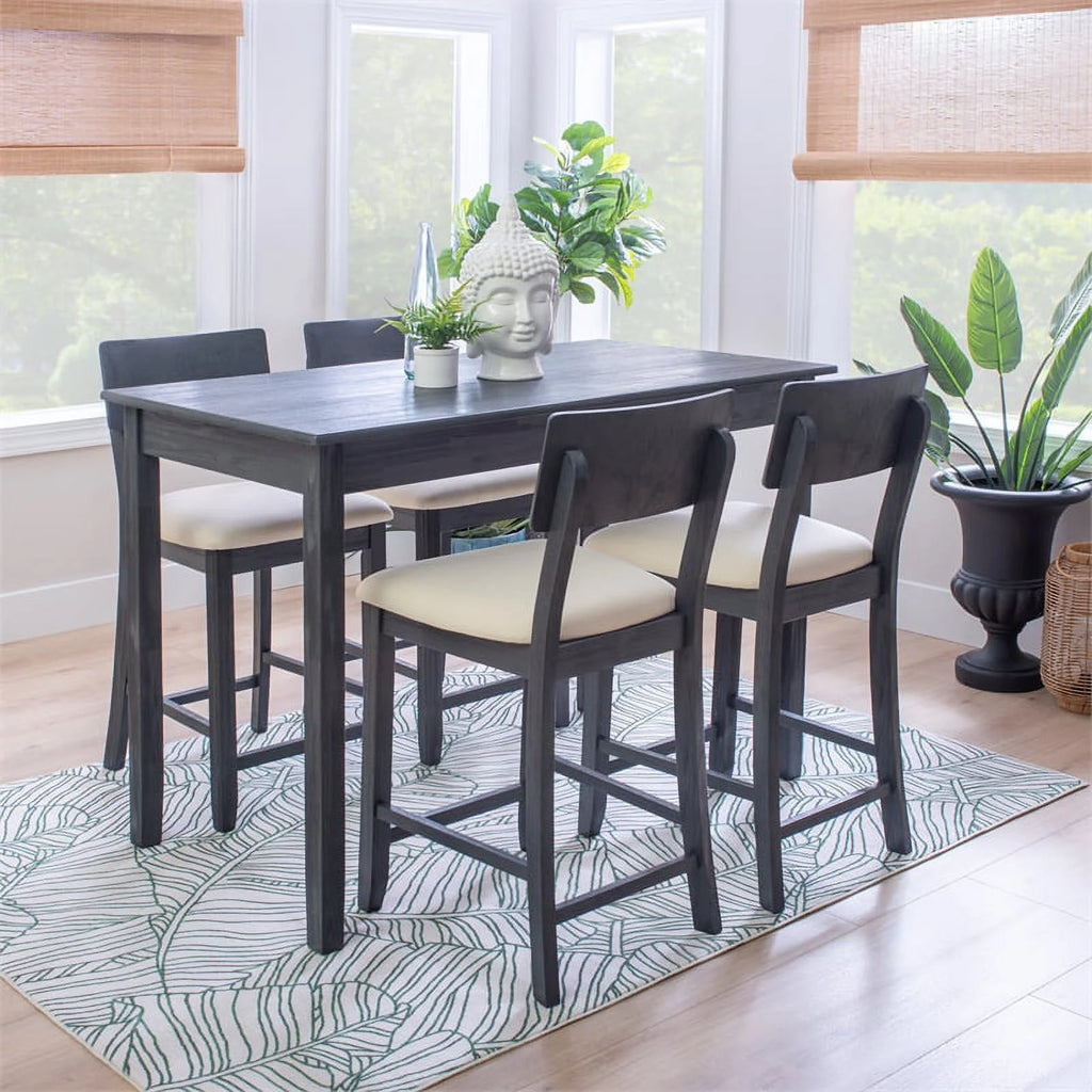 Dark Charcoal Wood Five Piece Tavern Set X294846