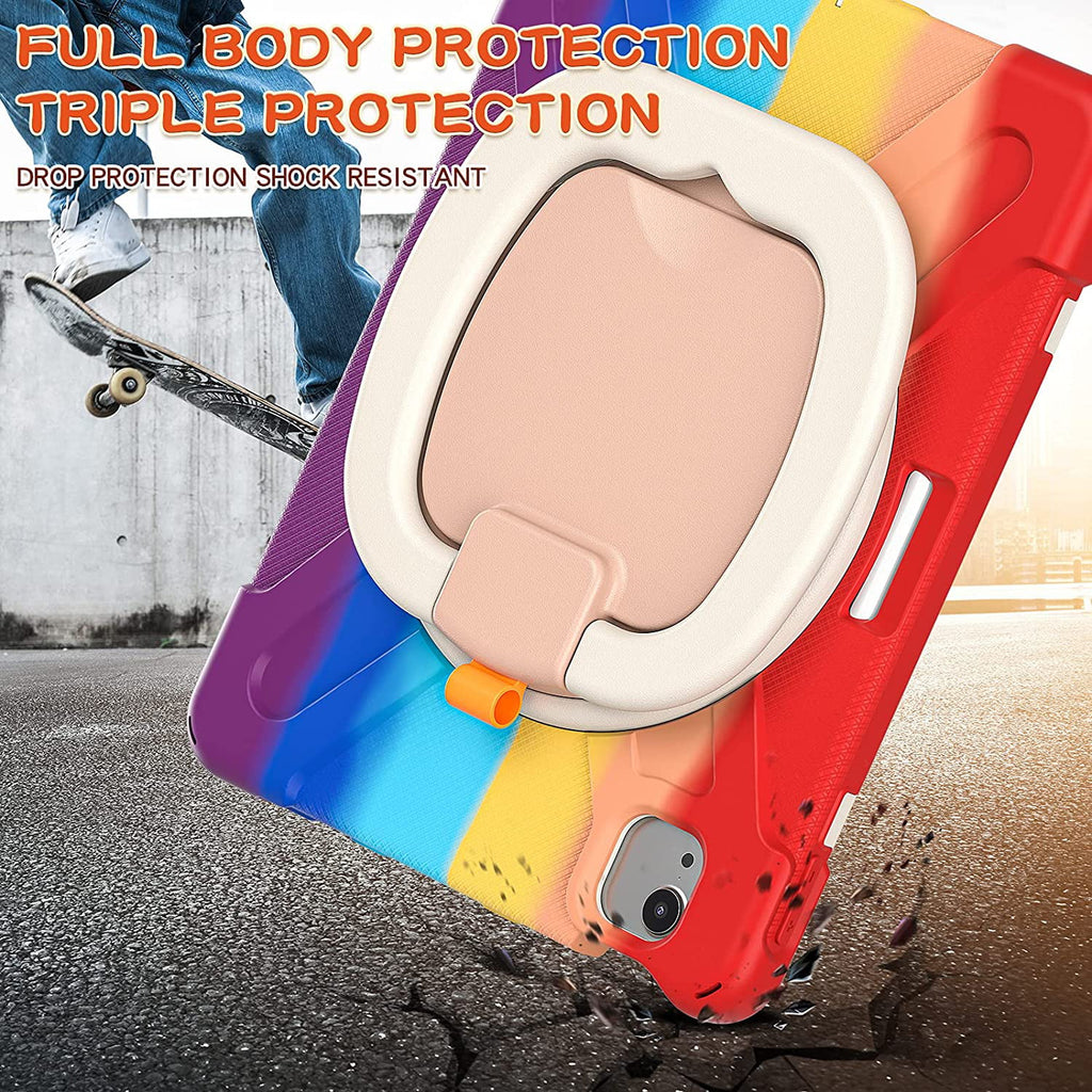 iPad Case with Rotatable Stand Shoulder Strap Pencil Holder Shockproof Silicone E40267
