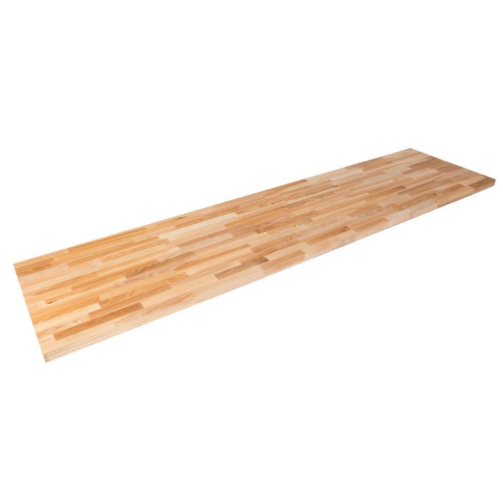 Unfinished Ash 10 ft. L x 25 in. D x 1.5 in. T Butcher Block Countertop V2814