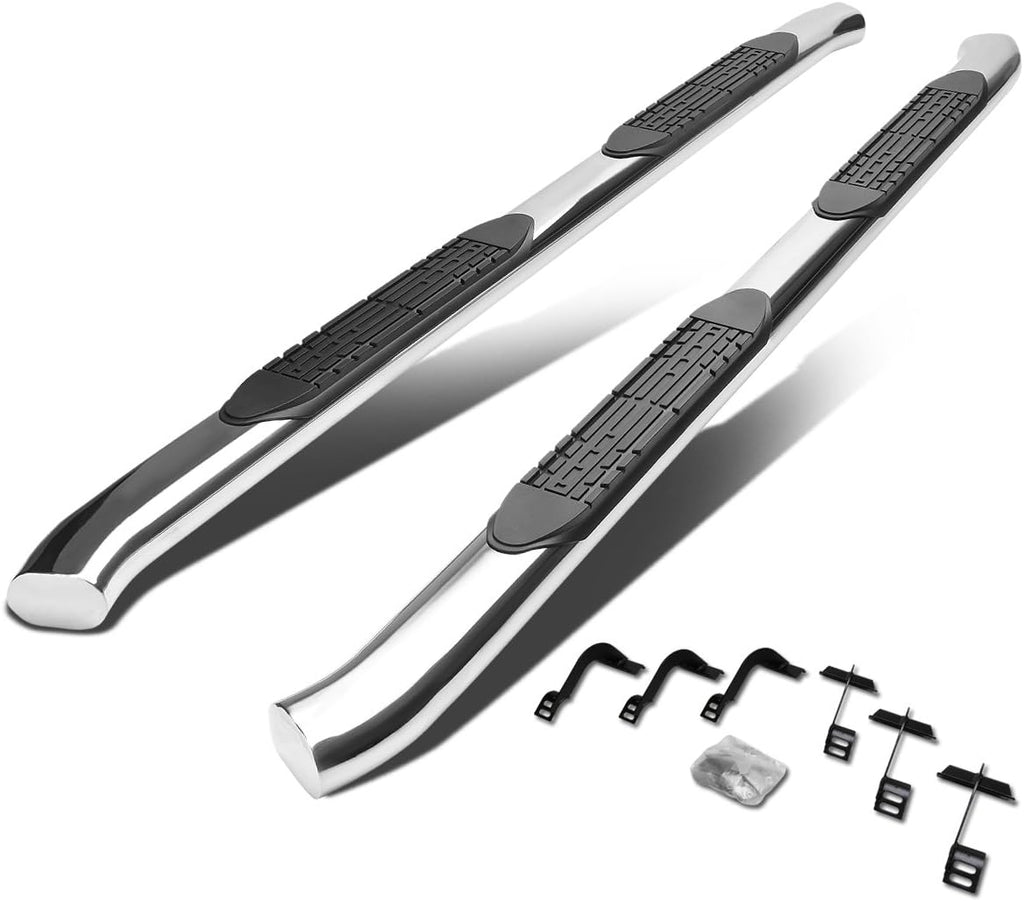 4 Inches Curved Side Step Nerf Bar Running Board, Stainless Steel, Black Powdercoated N98056