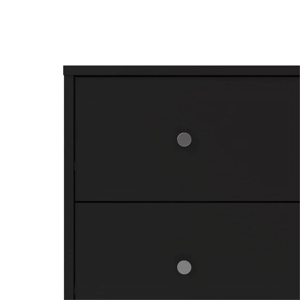 Black 3 Drawer Chest and 6 Drawer Double Dresser Set I2526