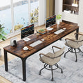 78.7 inches Extra Long Computer Desk with Adjustable Foot Pads, Rustic Brown A6043