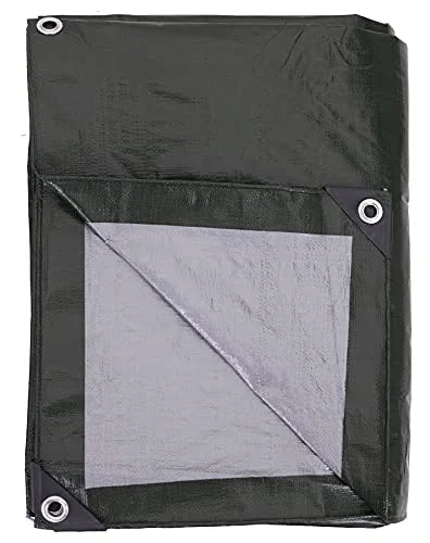 Heavy-Duty 8-mil Reversible Green/Silver Poly Tarp K787