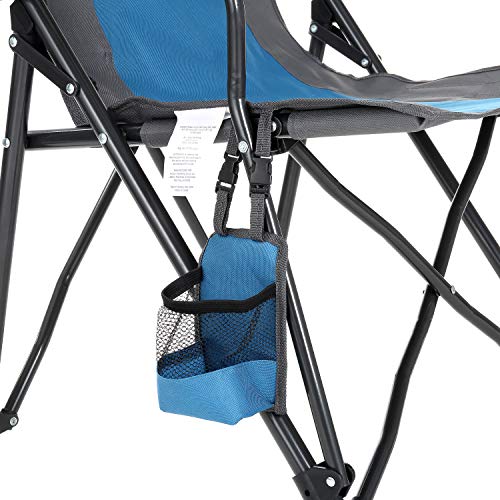 Tan & Gray Heavy-Duty Folding Camping Quad Chair with Cup Holder X594