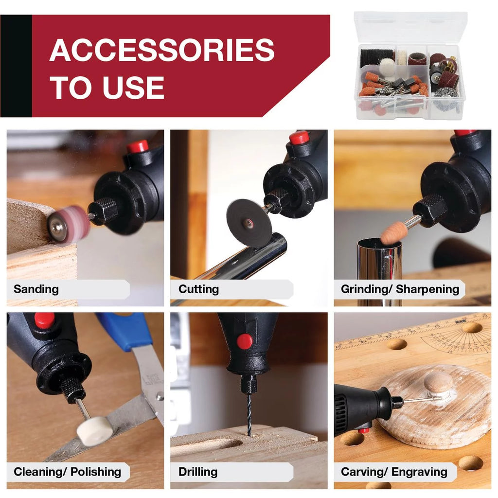 1.5 Amp Corded Rotary Tool with 105 Accessories & Storage Case V93780